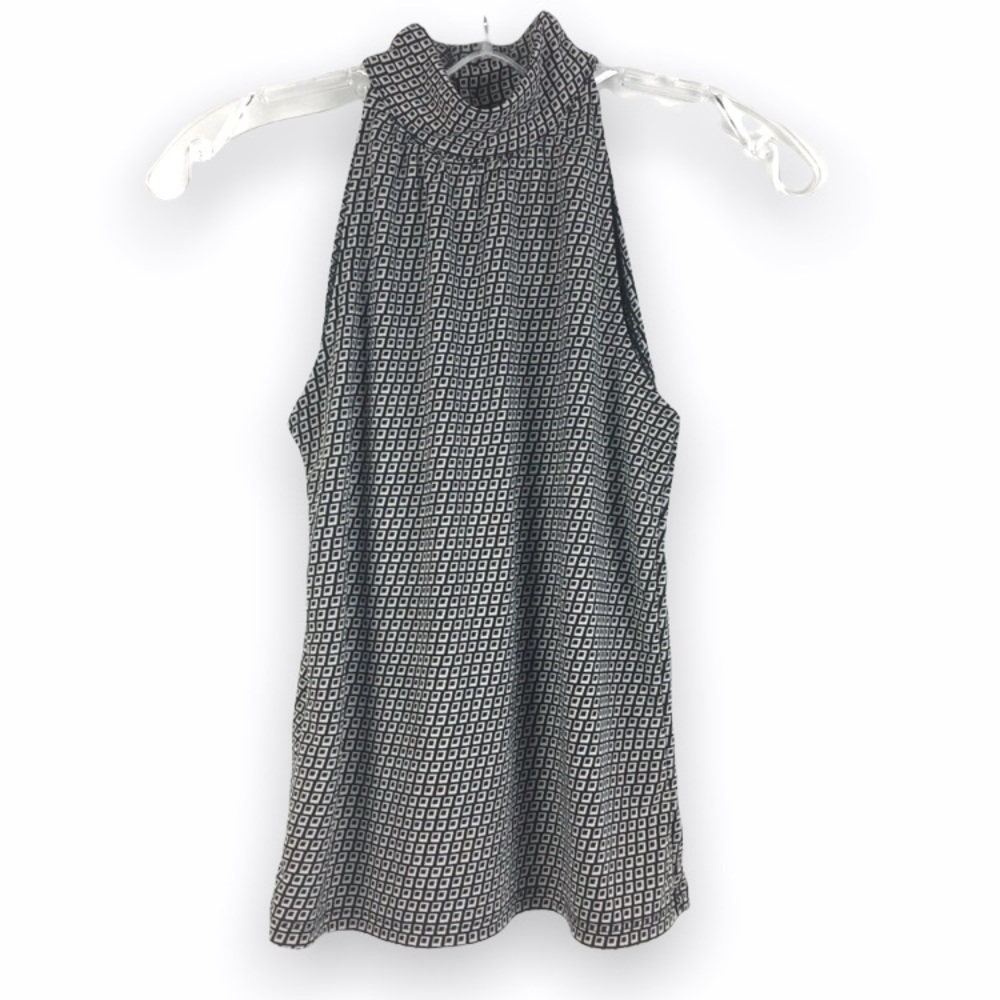 Vintage 90s Y2K‎ Geometric Black Cream Top Shirt S